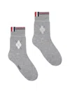 Thom Browne Argyle-pattern Socks In Gray