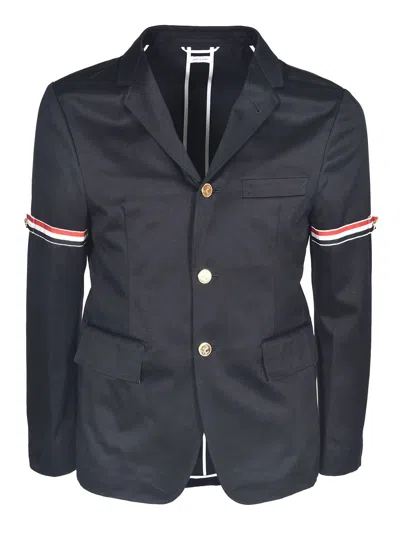 Thom Browne Arm Bands Jacket In Blue