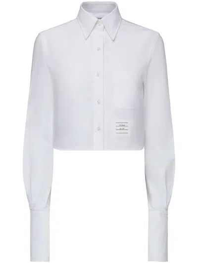 Thom Browne Armband And Flag Patch Shirt In White