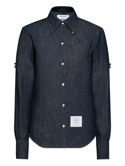Thom Browne Armband Denim Shirt In Blue