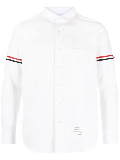 Thom Browne Armband-detail Seersucker Cotton Shirt In White