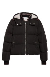 Thom Browne Armband Down Jacket With Removable Hood In Black