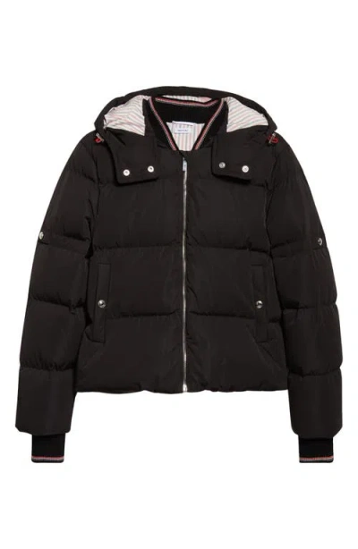 Thom Browne Armband Down Jacket With Removable Hood In Black