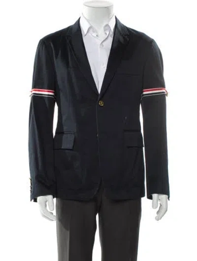 Pre-owned Thom Browne Armband Grosgrain Trim Blazer In Blue