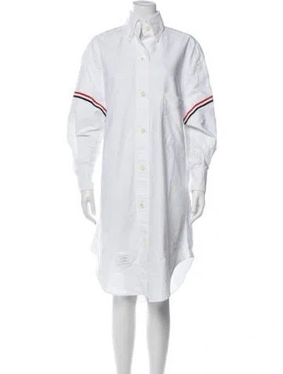 Pre-owned Thom Browne Armband Knee-length Dress In White