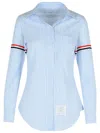 Thom Browne 'armband' Light Blue Cotton Shirt In Blue