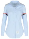 Thom Browne 'armband' Light Blue Cotton Shirt In Blue