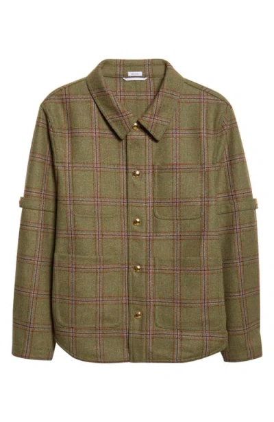Thom Browne Armband Plaid Wool Utility Jacket In Green