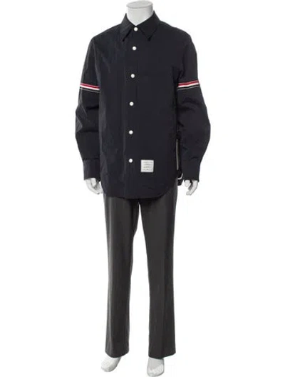 Pre-owned Thom Browne Armband Shirt Jacket Parka In Gray
