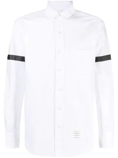 Thom Browne Straight Fit Long Sleeved Shirt In White
