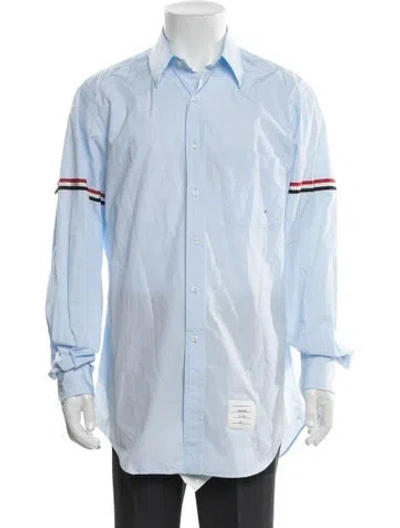 Pre-owned Thom Browne Armband Striped Dress Shirt In Blue