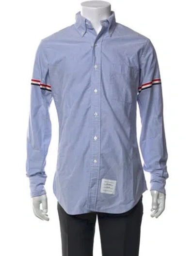 Pre-owned Thom Browne Armband Striped Dress Shirt In Blue