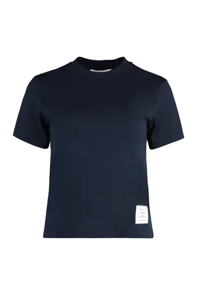 Thom Browne Asymmetric Hem Cotton Crew-neck T-shirt In Blue
