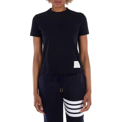 Thom Browne Asymmetric Hem T-shirt In Blue