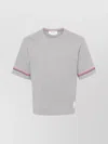 Thom Browne Asymmetric Hem T-shirt Stripe Detail