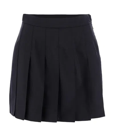 Thom Browne Asymmetric Pleated Miniskirt In Black
