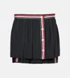 Thom Browne Asymmetric Wool-blend Miniskirt In Black