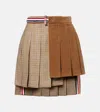 Thom Browne Asymmetric Wool Miniskirt In Brown