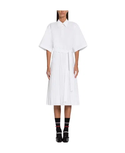 Thom Browne Asymmetrical Pleated Shirtdress