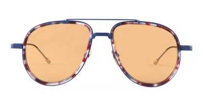 THOM BROWNE AVIATOR - DARK NAVY / RWB TORTOISE SUNGLASSES