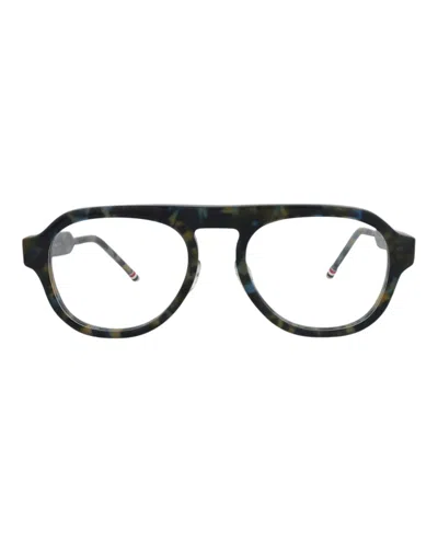 Thom Browne Aviator-frame Acetate Optical Frames In Navy Tortoise