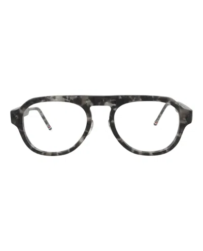Thom Browne Aviator-frame Acetate Optical Frames In Grey Tortoise