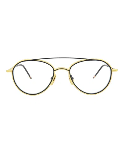 Thom Browne Aviator-frame Metal Optical Frames In Gold