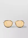 Thom Browne Aviator Frame Mirrored Sunglasses In Titanium