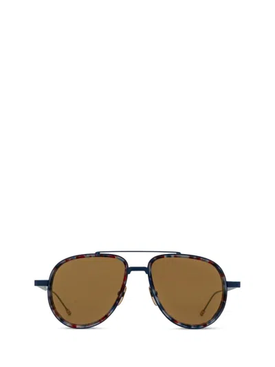 Thom Browne Aviator Frame Sunglasses In Brown