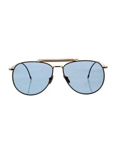 Pre-owned Thom Browne Aviator Mirrored Sunglasses In Gold