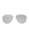 THOM BROWNE THOM BROWNE AVIATOR-FRAME ACETATE SUNGLASSES SUNGLASSES WHITE SIZE 63 ACETATE