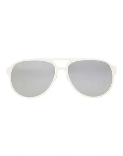 THOM BROWNE THOM BROWNE AVIATOR-FRAME ACETATE SUNGLASSES SUNGLASSES WHITE SIZE 63 ACETATE 