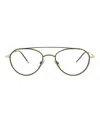 Thom Browne Aviator-style Metal Optical Frames Eyeglass Frame Gold Size 53 Metal In Gold