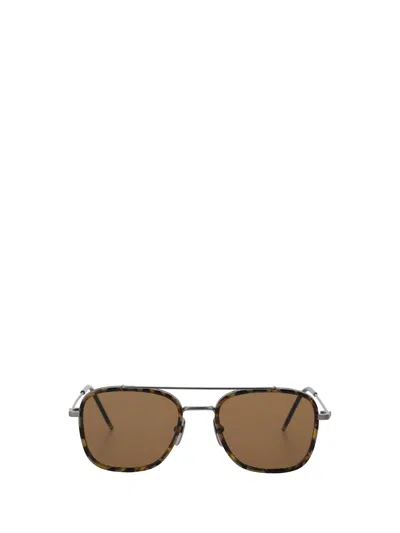 Thom Browne Aviator Sunglasses In Brown