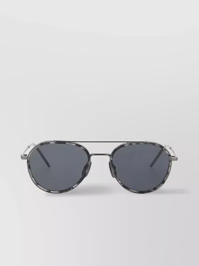 Thom Browne Aviator Sunglasses With Acetate And Titanium In Metallic