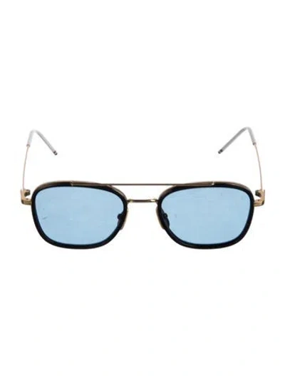 Pre-owned Thom Browne Aviator Tinted Sunglasses In Blue/gold