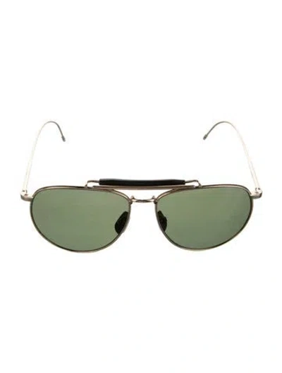 Pre-owned Thom Browne Aviator Tinted Sunglasses In Gold