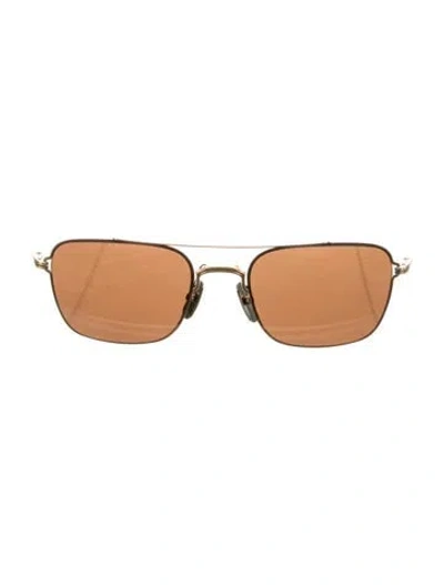 Pre-owned Thom Browne Aviator Tinted Sunglasses In Gold