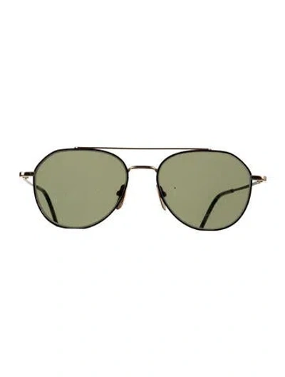 Pre-owned Thom Browne Aviator Tinted Sunglasses In Gold