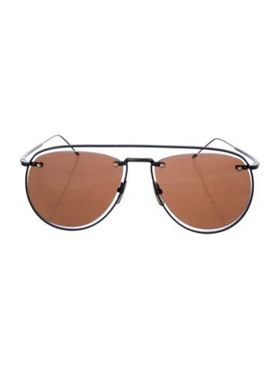 Pre-owned Thom Browne Aviator Tinted Sunglasses In Gray