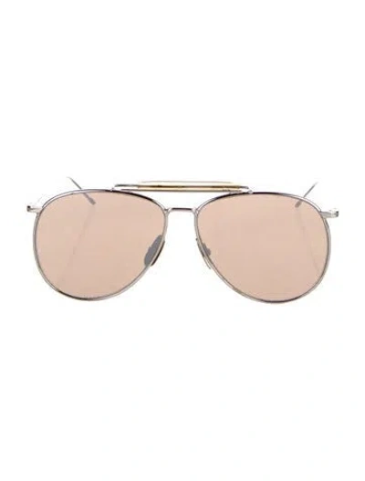 Pre-owned Thom Browne Aviator Tinted Sunglasses In Silver