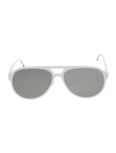Pre-owned Thom Browne Aviator Tinted Sunglasses In White
