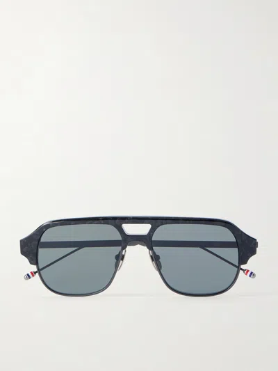 Thom Browne Aviator-style Acetate And Titanium Sunglasses In Black