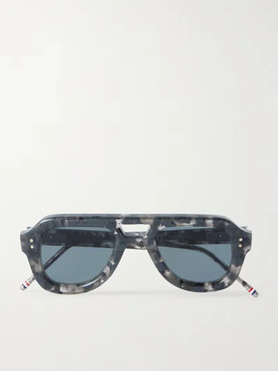 Thom Browne Aviator-style Tortoiseshell Acetate Sunglasses In Blue