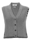 Thom Browne Virgin Wool Cable-knit Sweater Vest In Grey