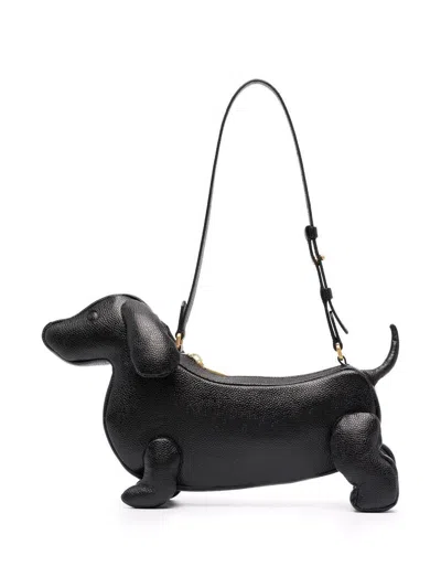 Thom Browne Baby Hector Bag In Pebble Grain Leather In Black