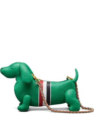 Thom Browne Baby Hector Leather Shoulder Bag In Green