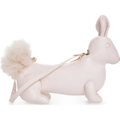 Thom Browne Baby Rabbit Pebbled Leather Shoulder Bag In Lt Pink