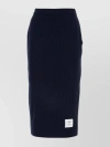 Thom Browne Gingham Jacquard Cotton Midi Skirt In Black