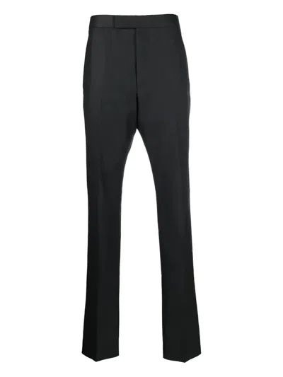Thom Browne Back-strap Tailored Trousers In Gray